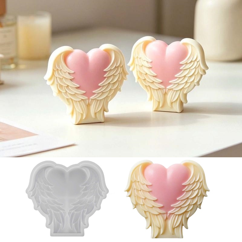 Soap Making Ins - 3D Love Wings Silicone Candle Mold