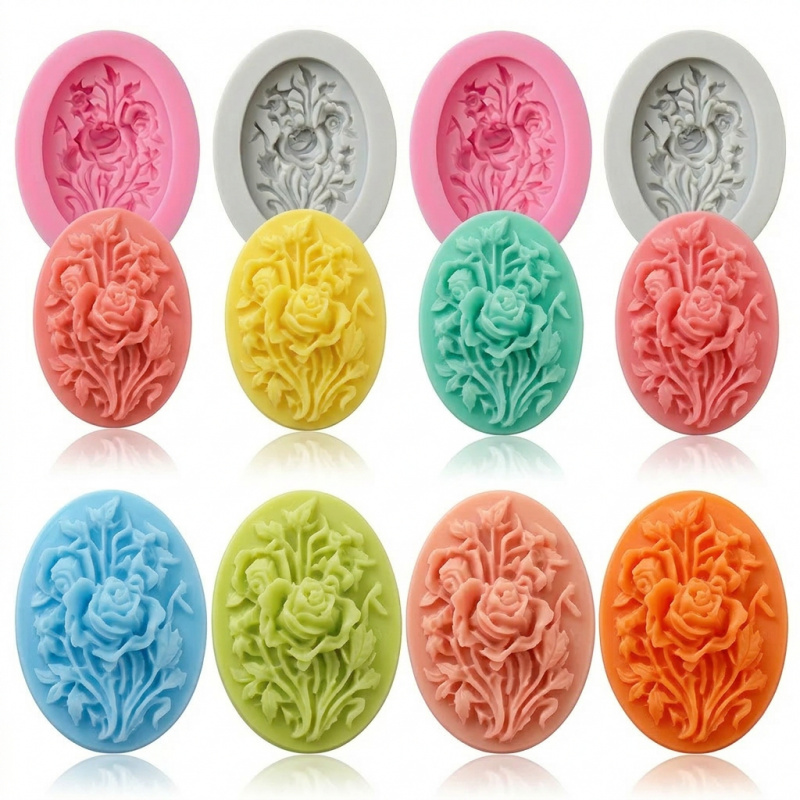 4 Silicone mold with flower sh - Soap Making Ins review and price