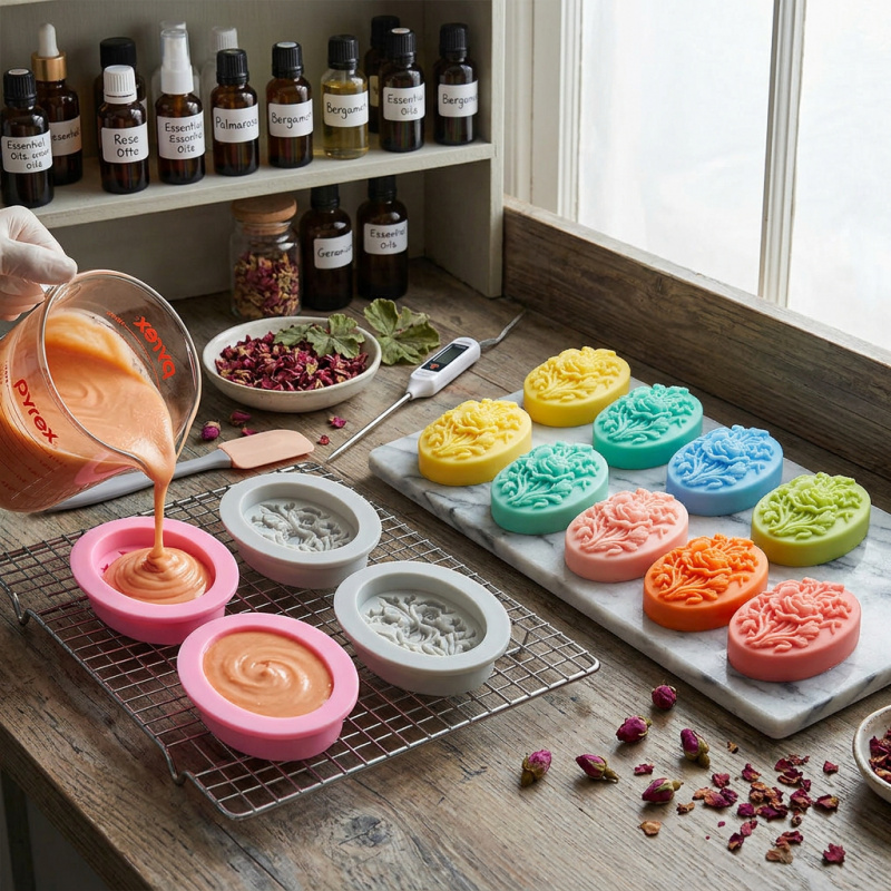 4 Silicone mold with flower sh - Soap Making Ins review and price